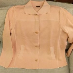 Talbots knit blazer 1x pale peach
